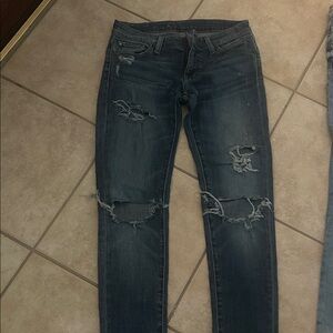 Distressed Gray Women's Jeans